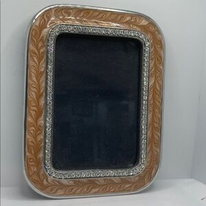 Picture Frame With Crystals! B.x2 enamel and jewel frame.  5”x6 1/2 stunning